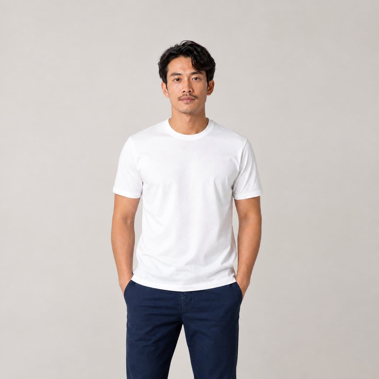 เสื้อยืดคอกลม ทรงปกติ – คอตตอน 100% คอมพ์ 20